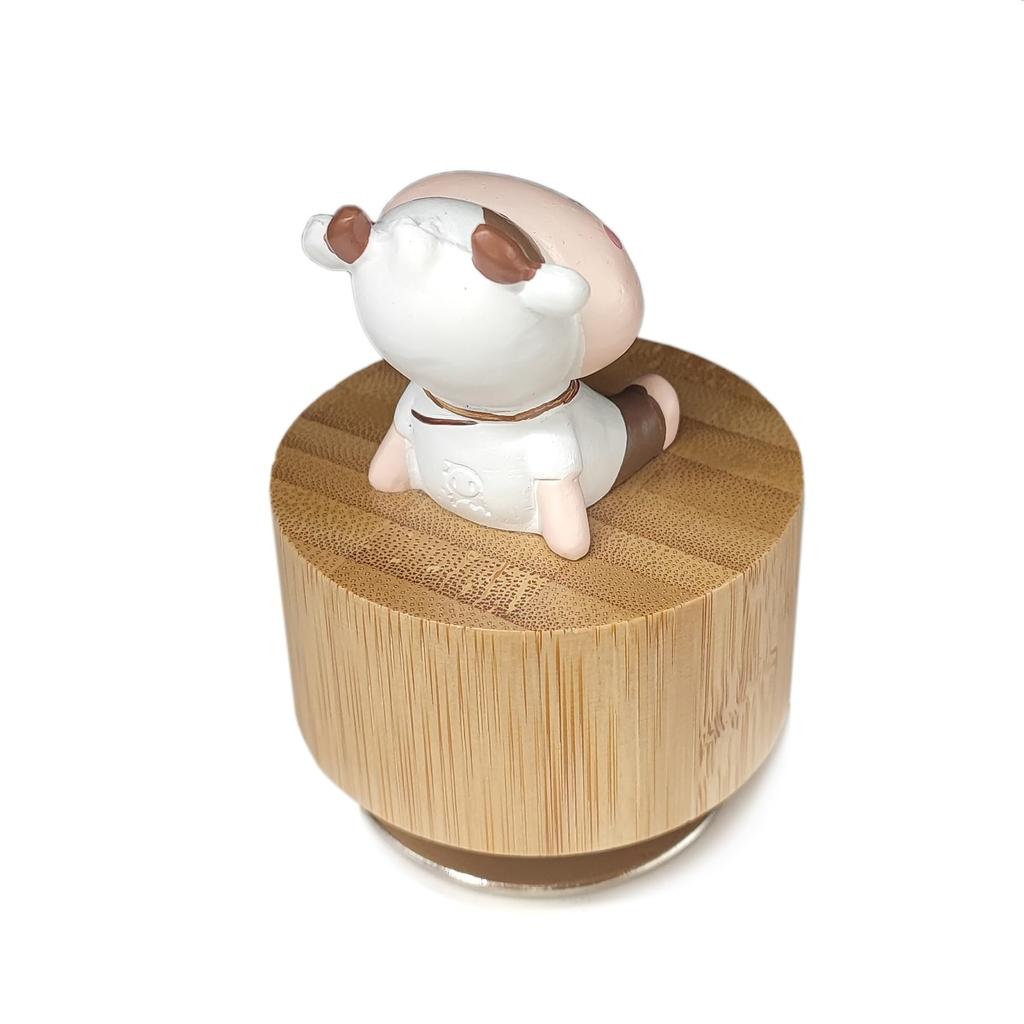 falado Mini Wooden Animal Rotary Music Box with Cute Cow Ornament You are My RC001 (Tune Sunshine),