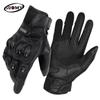 Mens Genuine Leather Motorcycle Gloves Breathable Anti-Slip Racing Riding Gear All Season Touchscreen Compatible