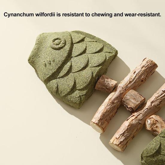 1/2/3Pcs Cat Dental Toy Fishbone Shape Catnip Cat Toy Teeth Play Oral Hygiene Cleaning Breath Interactive