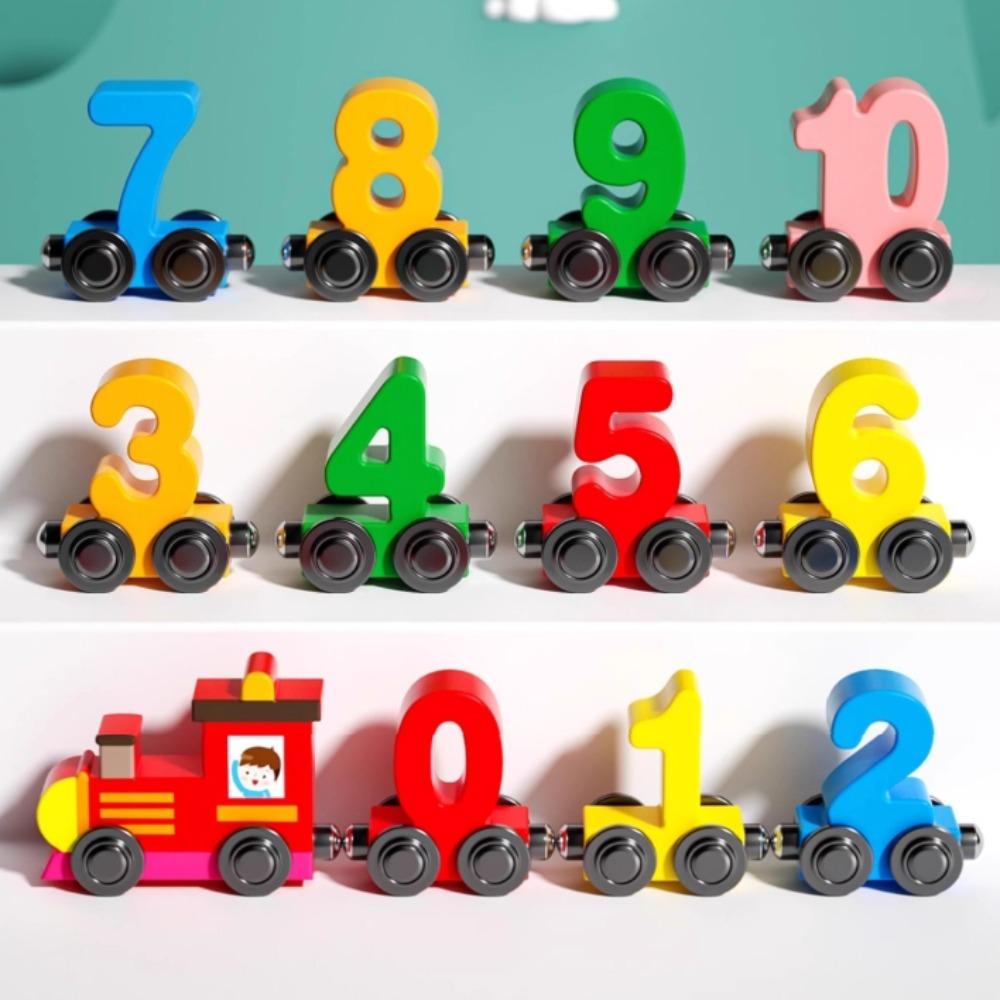 Montessori Number Train Toys Cognition Children s Educational Toys  Boys and Girls Random Train Head цветной