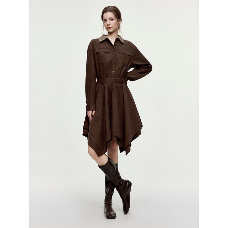 ELLE Vintage Plaid Collared Shirt Dress