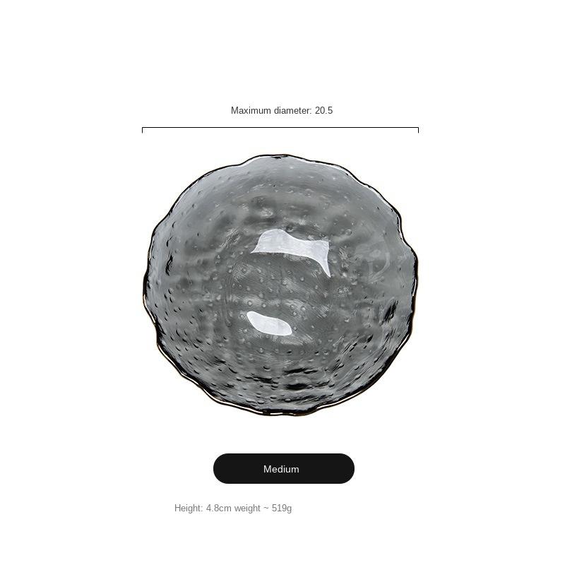 

стеклянная тарелка с листом лотоса дымчато-серый молоток фрукты домашний поднос для гостиной