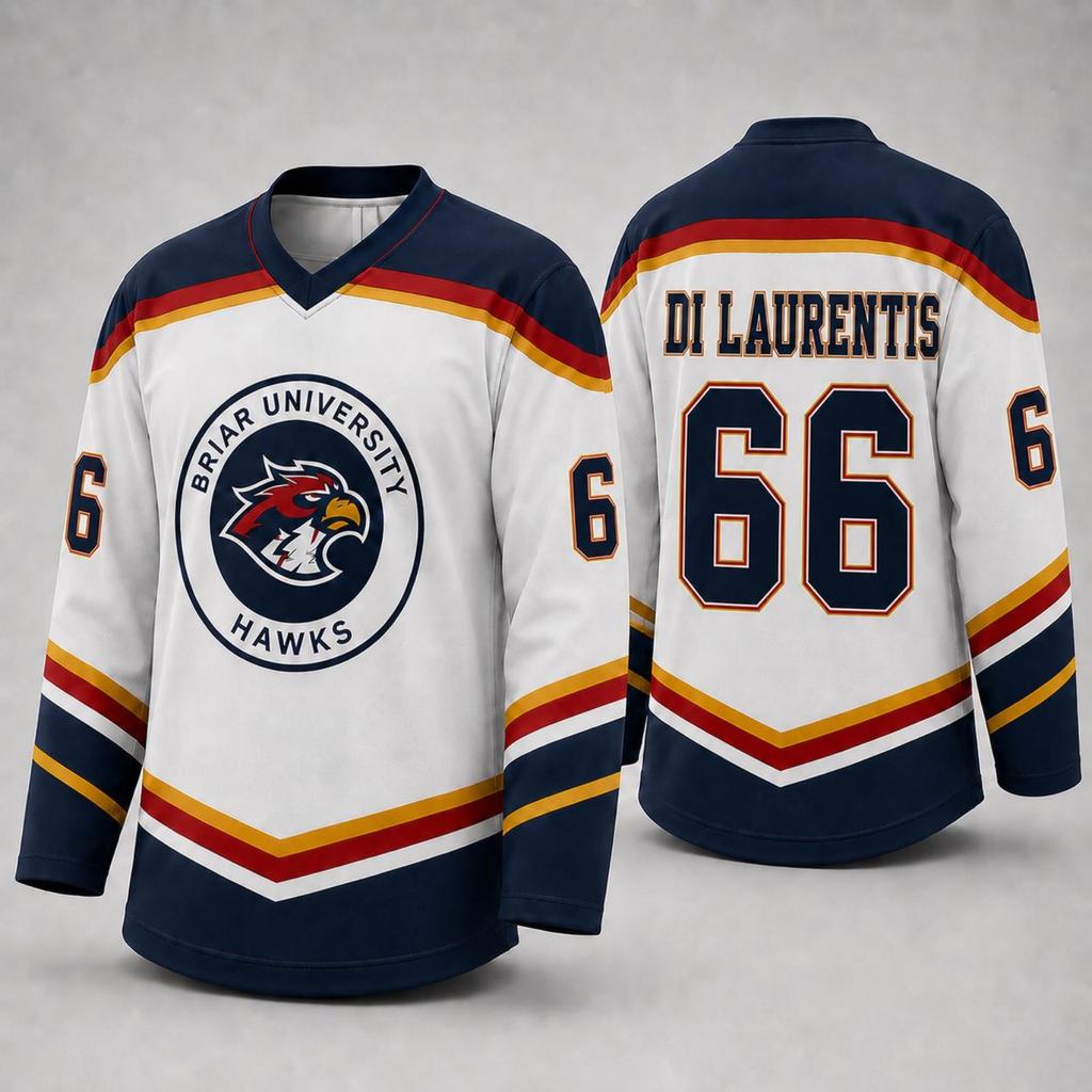 Unisex Athletic Hockey Jersey with Long Sleeves V Neck Design Team Logo and Number Print Suitable for Sports and Casual Wear