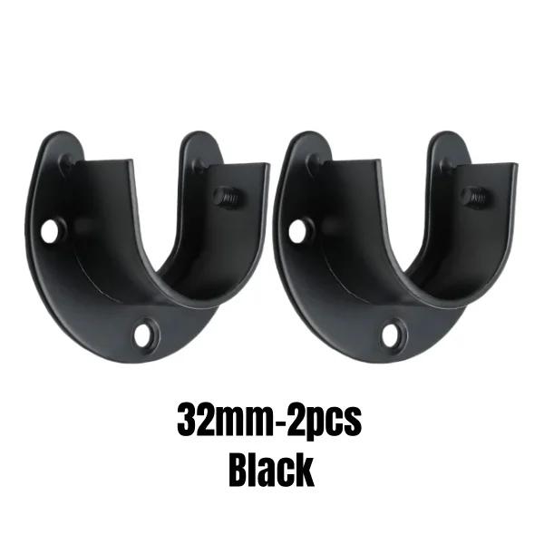 2PCS 304 Stainless Steel Flange Seat Wardrobe Hanger Rod Fixing Hardware Accessories Curtain Rod Tube Fixed Support Bracket Seat