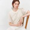 WEDNESDAY DELIGHT Wd_Beaded Sheer Puff Sleeve Knit Top_2Color
