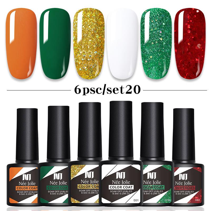 6-Color Nail Polish Glue Set, Popular Color Nail Glue, Phototherapy Nail Polish Glue Can Be Matched Arbitrarily.