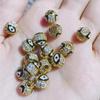 10mm Micro-Paved Round Evil Eye Beads, 14K Gold-Filled Copper with Zircon Epoxy