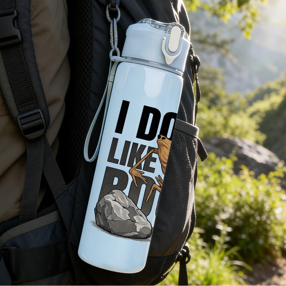 1PC I Don't Like Humans Bird Print 750ml Color Plastic Sports Water Bottle Leakproof Flip Straw Lid Suitable for Sports Office Home Use