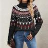 Women's Knitted Retro Round Neck Loose Pullover Sweater