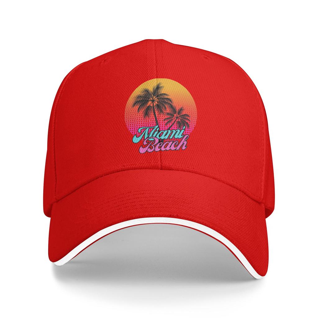 Miami Beach Palm Baseball Cap  Outdoor Gym Dropshipping Hip Hop Hats UnisexTeens y2k Cute Custom Logo Baseball Caps