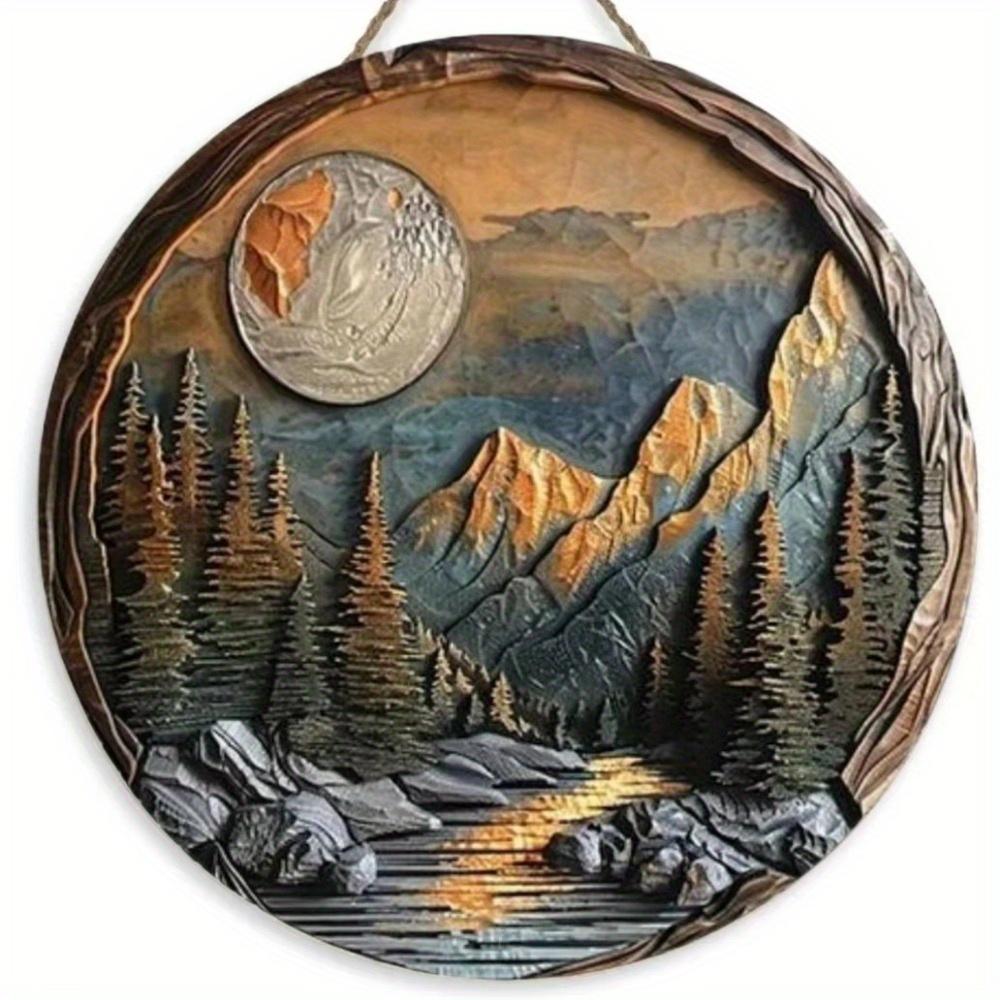 

1 шт. 2d плоский круглый деревянный знак - 20 см, старинный стиль и красивое художественное украшение подарок, подходит для отеля, бара, клуба, домашнего настенного украшения 20cm*20cm