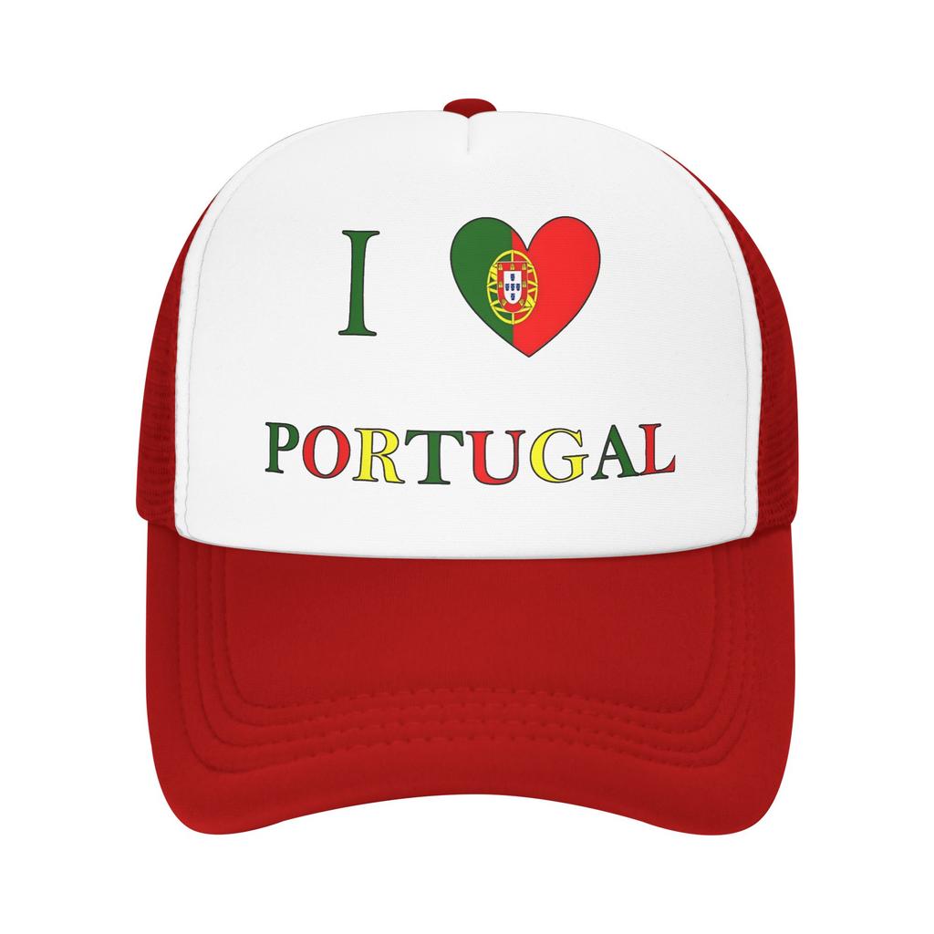 Summer Sun Hats I Love Portugal  Baseball Cap Sun  Breathable Design Trucker Hat Unisex Unisex yk Cute Running Hippie Snapback Cap
