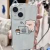 Cat Ears for Apple Mobile Phone Case Light Luxury High-end for Apple 14promax Mobile Phone Case Anti-fall Mobile Phone Case Cartoon Simple