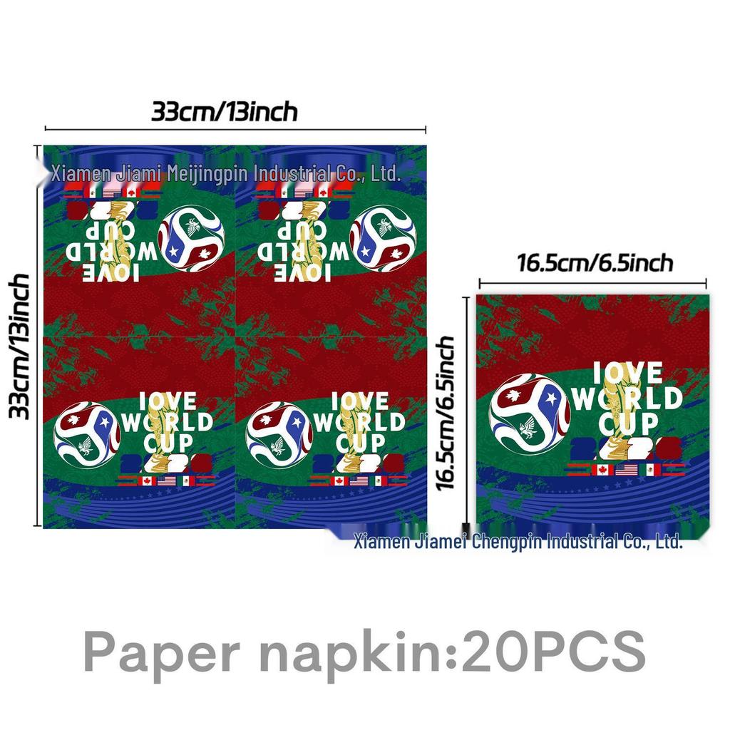 World Cup Football Party Set: Plates, Napkins, Cups, Straws, Decorations