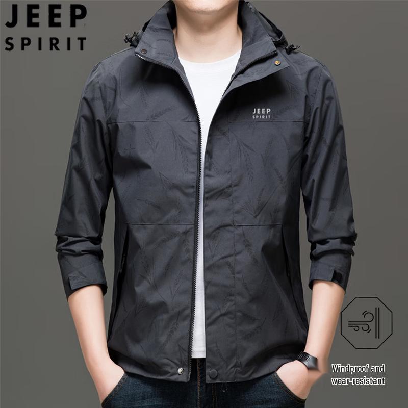 

Мужская повседневная куртка JEEP SPIRIT с принтом и съемным капюшоном 4XL