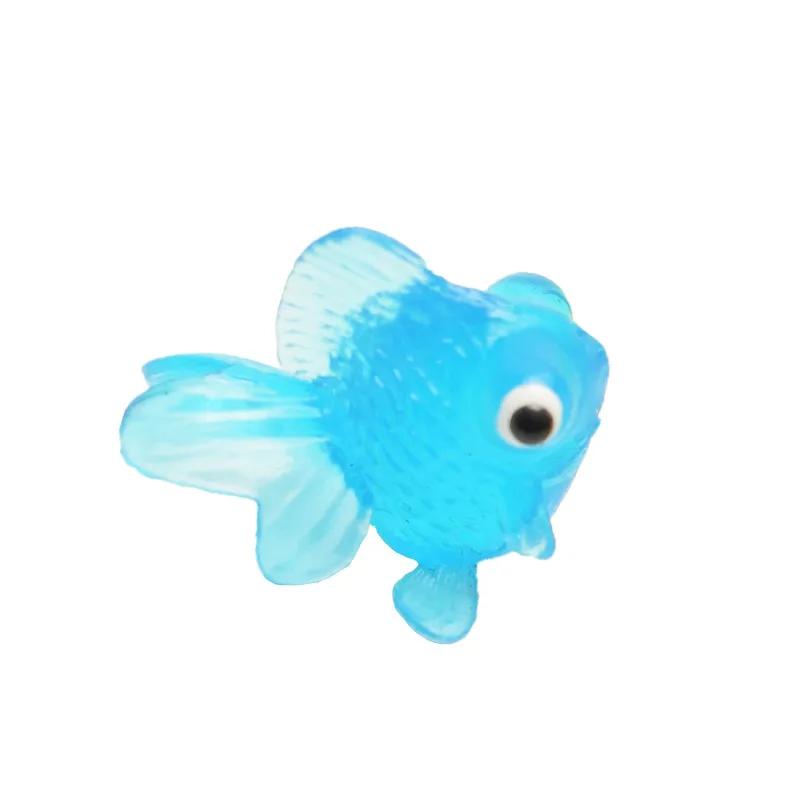 7 Stück Mini Goldfisch Baby Badespielzeug Weiches Gummi Simulation Goldfisch Dekor Wasserspielzeug Spaß Kinder Jungen Mädchen Schwimmen Strandspielzeug