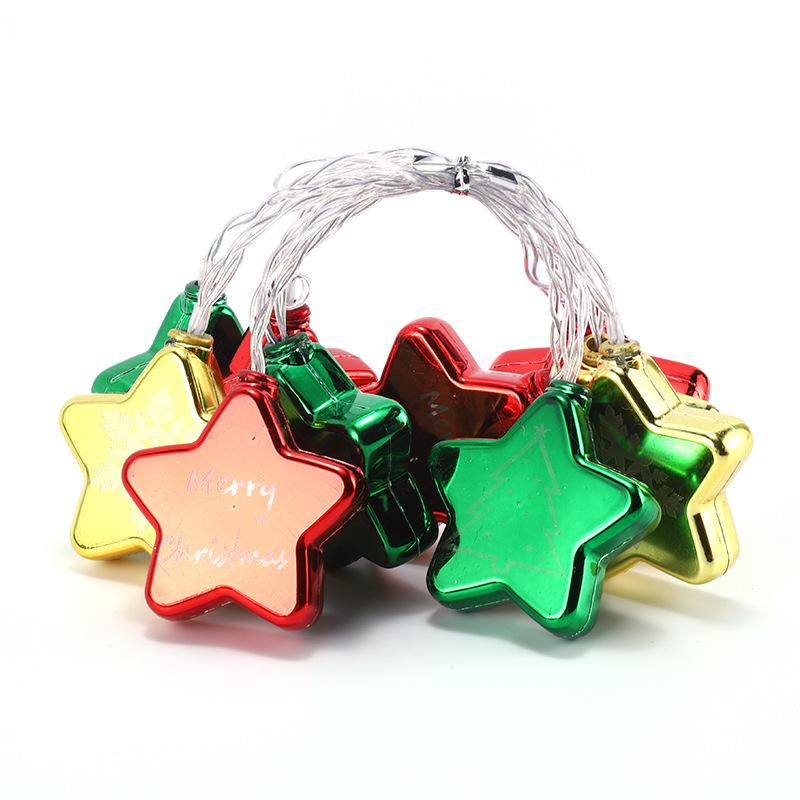 Christmas Plating Star String Lights Snowflake Santa Xmas Tree Ball Hanging Pendant Ornaments Light Christmas Decorations L002