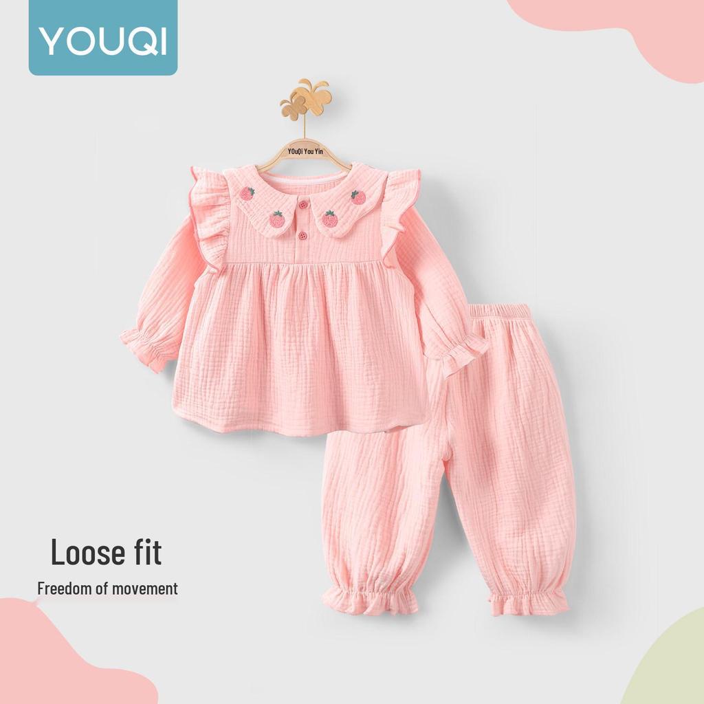 Youqi Baby Girl Long Sleeve 2-Piece Set: Hoodie and Pants for Autumn/Spring