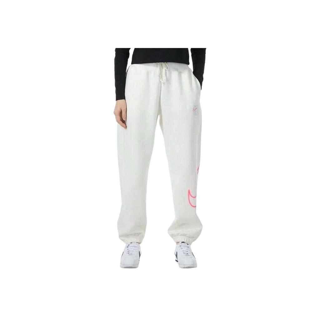 Nike Sportovní oblečení Logo Stahovací šňůrka Pletené Joggers Dámské Spodky Plachetně bílá FZ6558-133