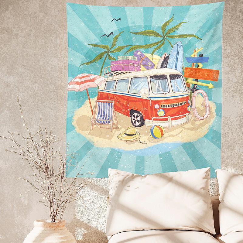 

Летний пляжный гобелен с принтом для серфинга и декоративной фоновой тканью 73*95cm