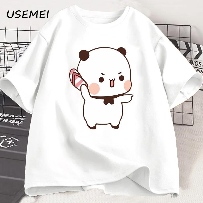 Panda Bear Bubu Throwing Flip Flop To Dudu T-shirt Men Women Funny Couple T Shirt Casual Cotton Fashion Cute Tshirt Valentines