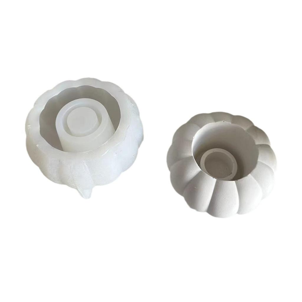 შემოდგომის კუშაუს სასანთლე სილიკონის ყალიბი ჰელოუინის გრძელი სანთლის დამჭერი თაბაშირის ცემენტის ყალიბი