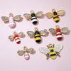 10pcs Enamel Bee Charm Pendant Alloy Metal DIY Jewelry Making Accessories Findings for Necklace Earrings Bracelets