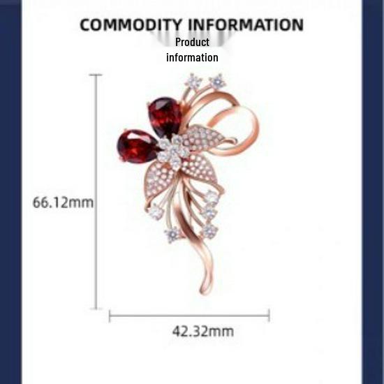 Elegant Floral Zircon Brooch for Women - Suit & Sweater Accessory