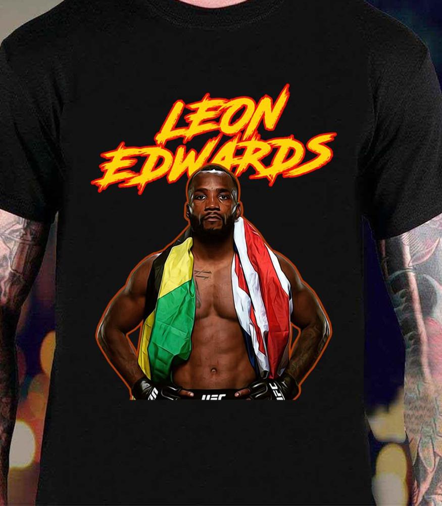 

Leon Edwards HOT black POSTER T-shirt short sleeve Unisex S to 5Xl JJ5104 Unisex T-Shirt S