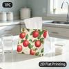 1pc Tissue Box, Watercolor Style Red Apples Fresh Natural Pattern, 2D Flat Printing, Multi-Use, Easy To Carry, Tissue Organizer, for Kitchen Counters