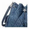 Tory Burch Charlie Adjustable Detachable Shoulder Strap Denim Shoulder Bag Women Shoulder Bag Blue 183603-400