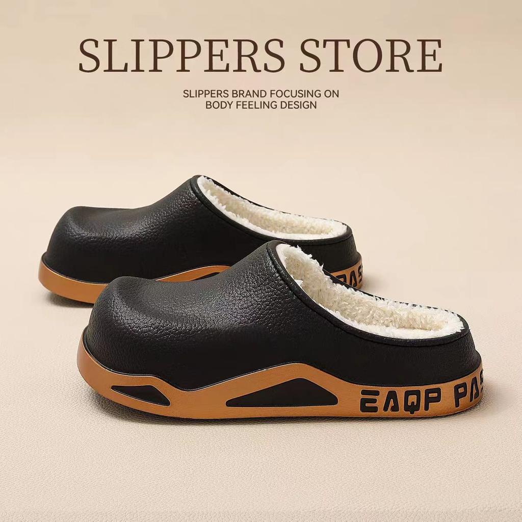 Cotton Slippers Winter Outer Wear Velvet Warm Thickened Bag Head Slippers Indoor Home Waterproof Cotton Shoes
