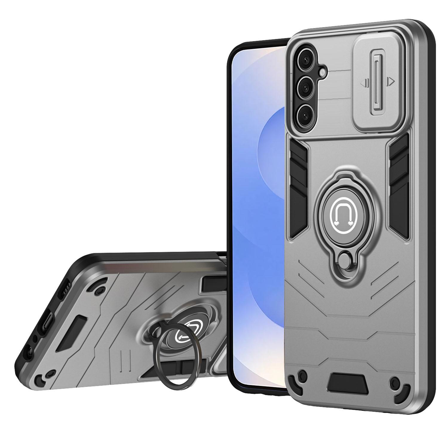 

Чехол для Samsung Galaxy S25+ Slide Camshield с подставкой, PC+TPU Чехол для телефона Grey