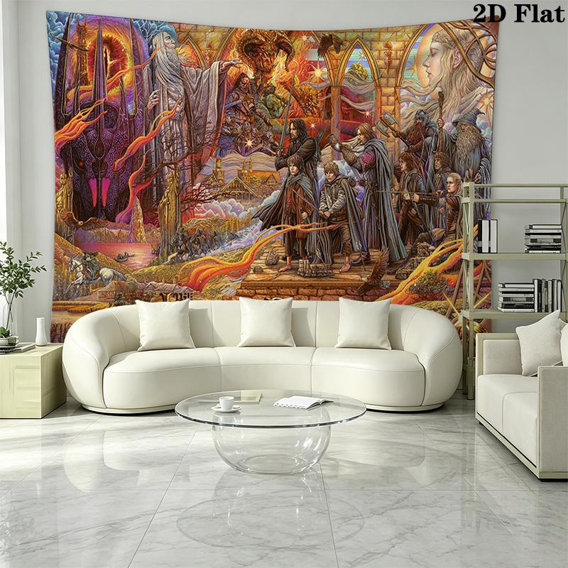 Lord Rings Wall Tapestry Aesthetic Wall Hanging Printed Fabric Blanket Decorative Tapestries for Bedroom Living Room Home Decor
