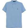 Polo Logo Haftowane Bawełniane Pique Koszulka Polo z Krótkim Rękawem Męskie topy Błękitny 710680784-404