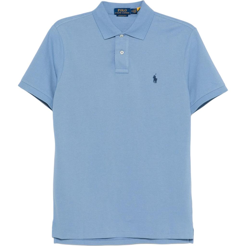 Polo Ralph Lauren Logo Embroidered Cotton Pique Short Sleeve Polo Shirt Men tops Sky-Blue 710680784-404