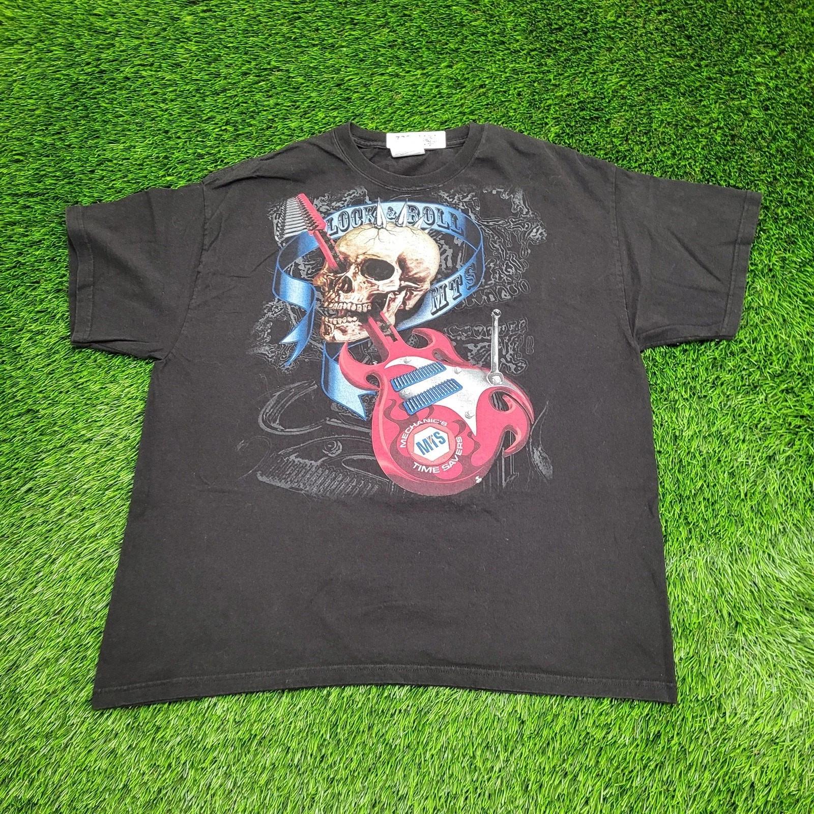 

Vintage Skull Rocker Shirt XL 23x26 Cropped Black M