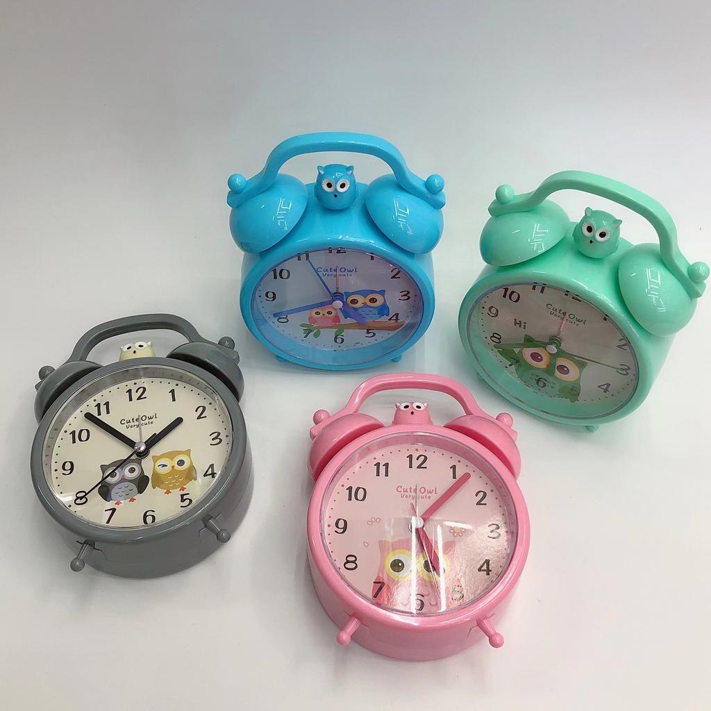 New super cute owl fake bell alarm clock cartoon clock bedroom gift student bedside clock
