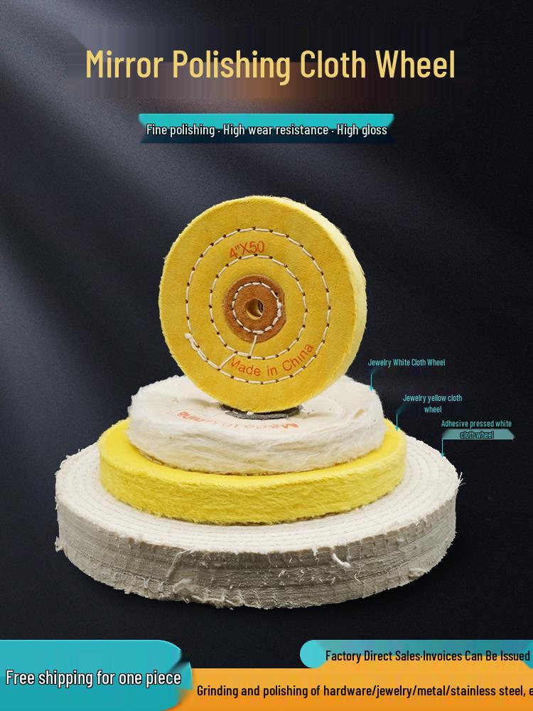 Yellow and White Cotton Cloth Polishing Wheel for Jewelry and Glue Removal