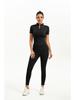 European & American Solid Color Yoga Two-Piece Set: Short Sleeve Top & Nine-Point Pants