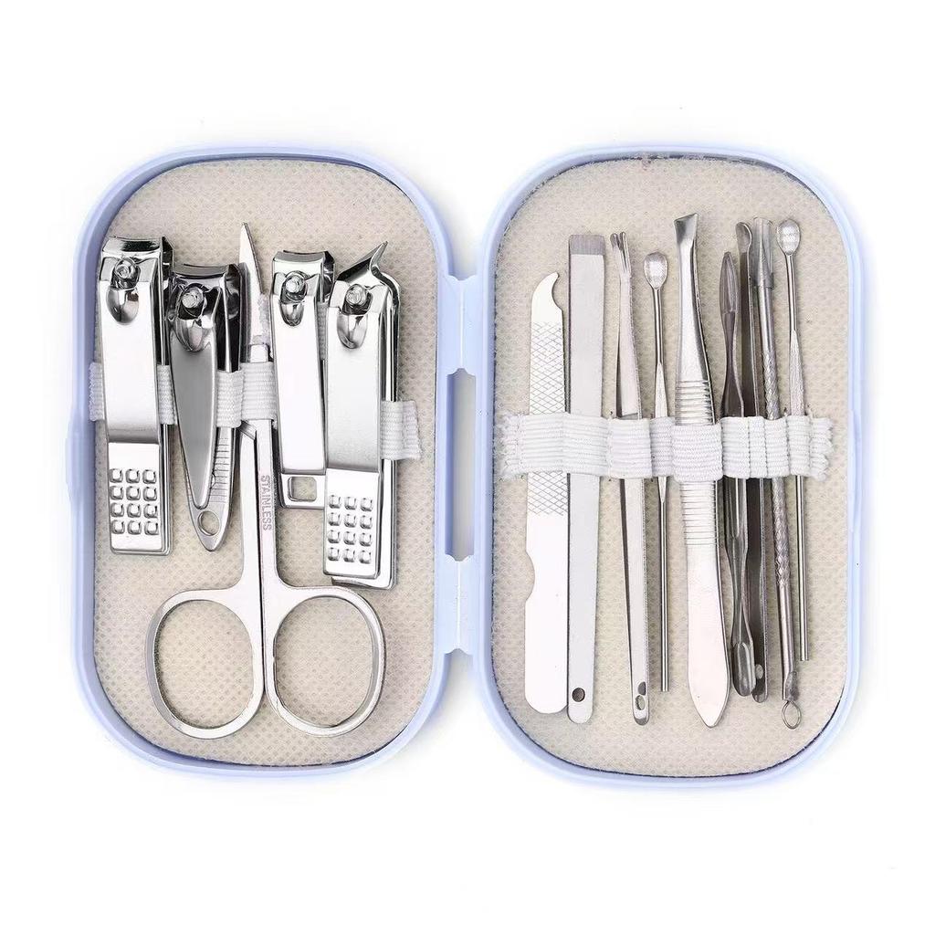 14-Piece Portable Nail Care Kit for Men & Women - Includes Clippers, Ear Pick, and Manicure Tools.