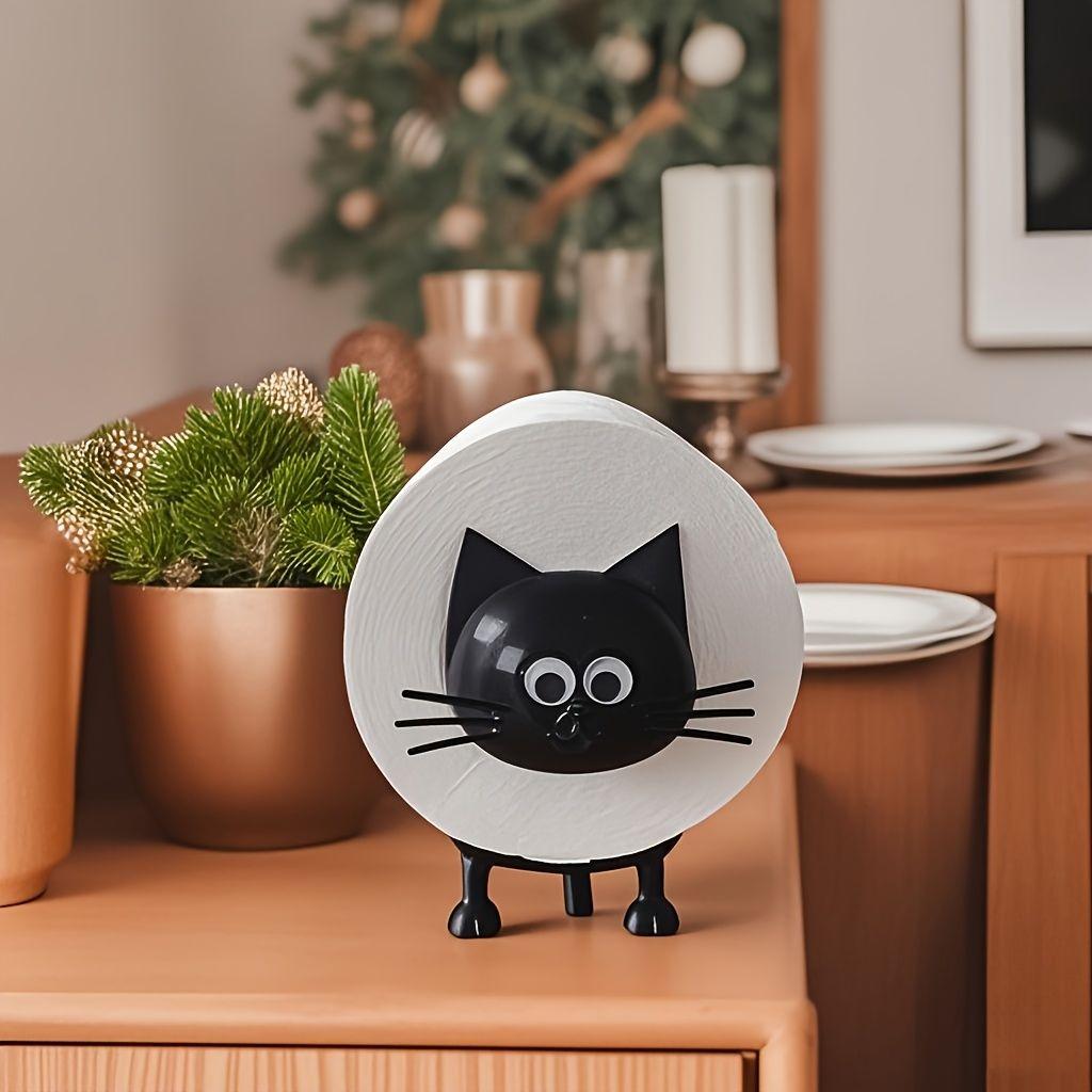Cat Toilet Roll Holder, Toilet Paper Holder, Funny Toilet Paper Holder, Bathroom Decor, 3D Printed Black-Cat Loo Roll Holder,Paper Towel Roll Storage