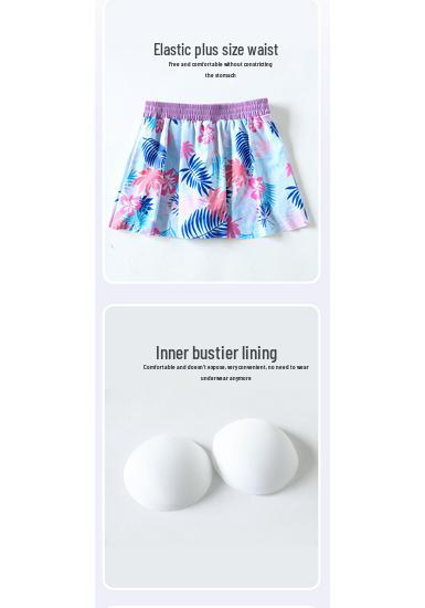 Girls' Plus Size Two-Piece Short-Sleeve Swimsuit - Extra Large, Quick-Drying Swimwear for Kids
