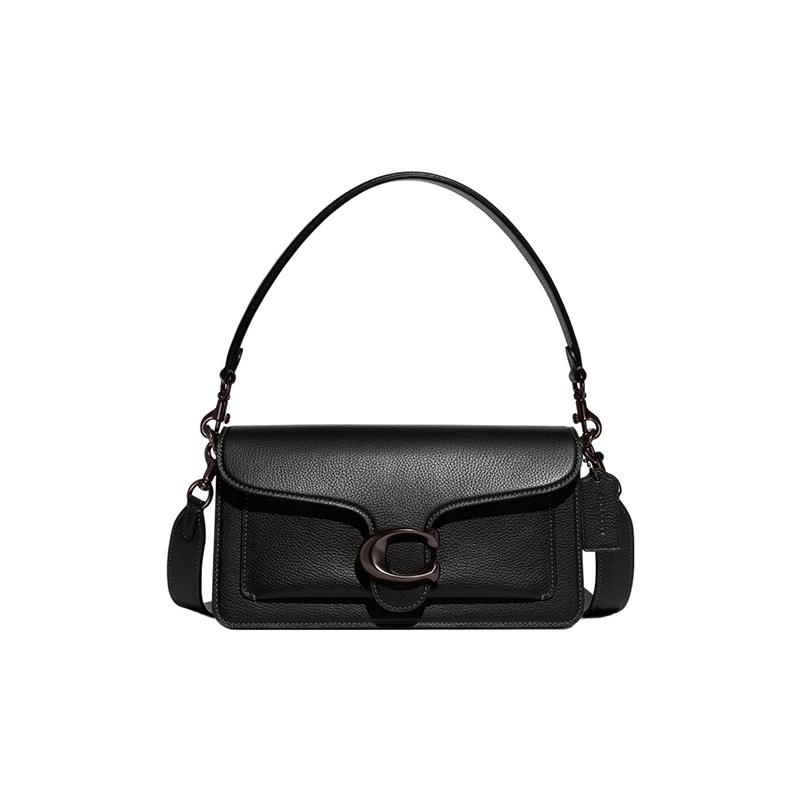 Coach Tabby 26 Snap-flap Pebbled Leather Hand-held Crossbody Shoulder Bag Medium Women's Solid Black