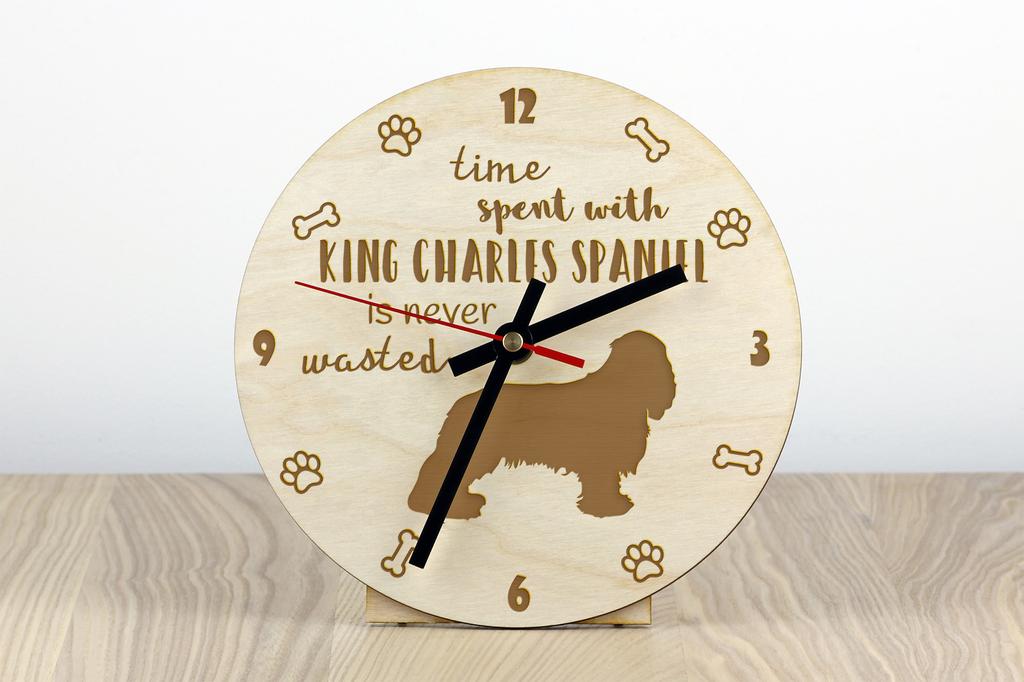 Cavalier King Charles Spaniel - clock with dog, wooden clock with engraving, personalised clock by Art-Dog