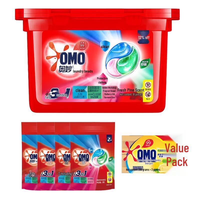 OMO Fresh Eucalyptus Laundry Pods & Lemon Soap Bundle