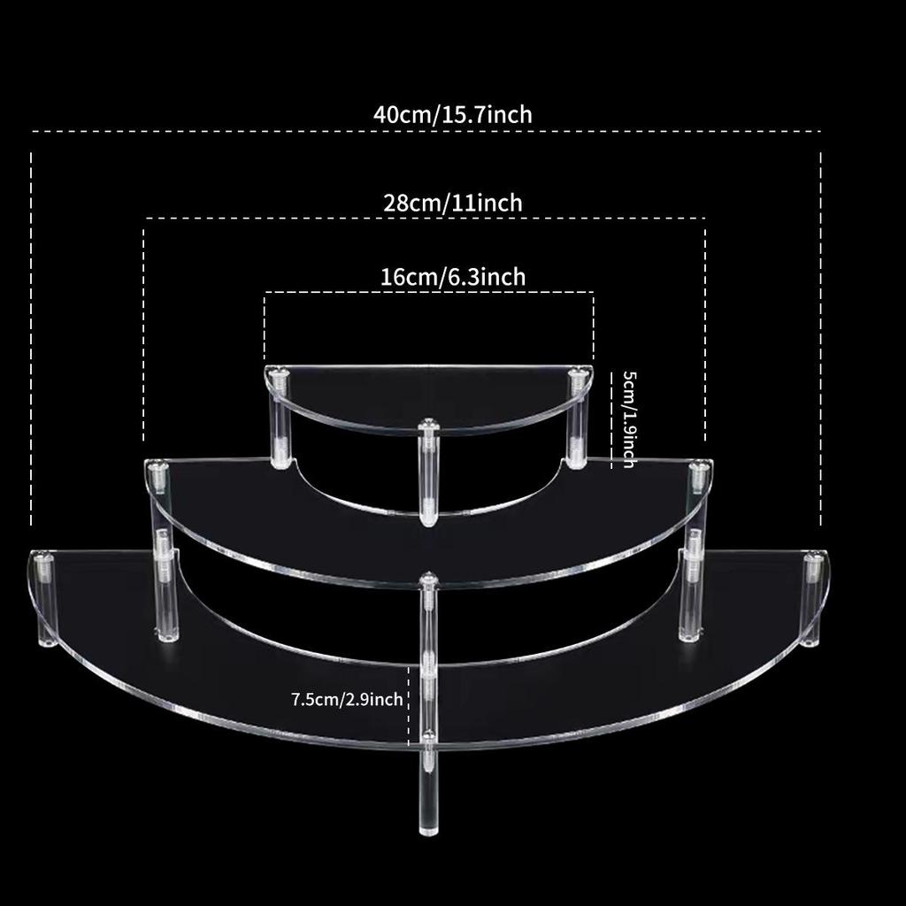 Acrylic Multi-layer Trapezoidal Display Stand for Figures & Jewelry