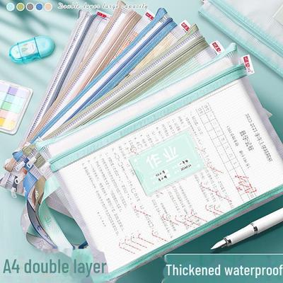 Wasserdichte Doppelschicht-Reißverschlusstasche für Grundschulbedarf