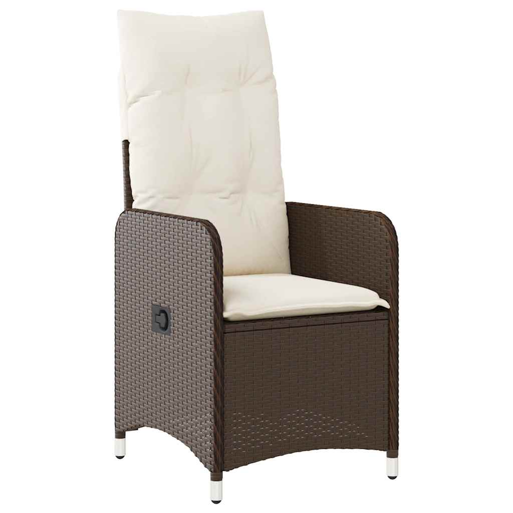 Vidaxl 5-Cz. Garden Furniture Set With Cushions, Brown, Poly Rattan