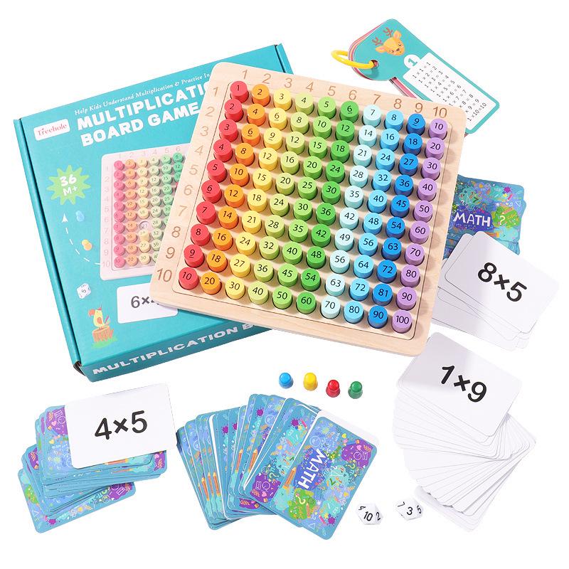 Child's Educational Toy: 3-in-1 Multiplication Board for Learning Numbers 1-100